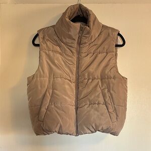 Stylish Women's Brown Puffer Vest
